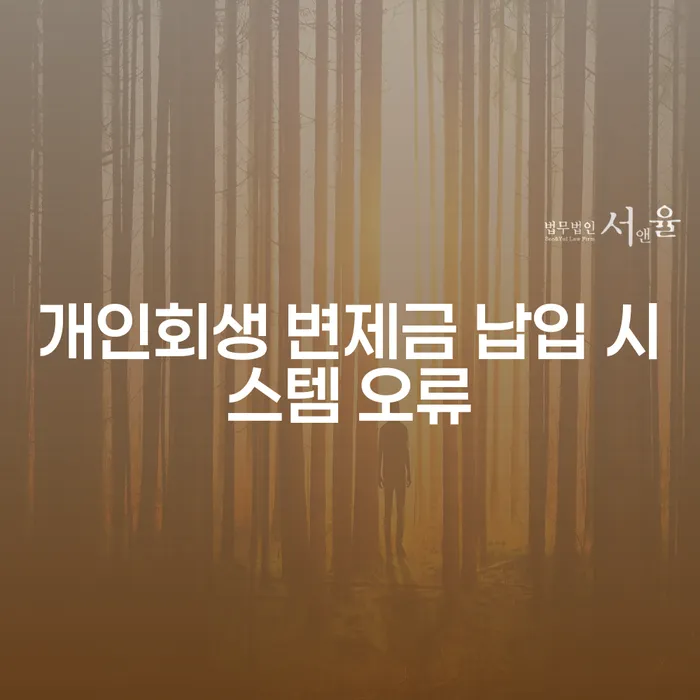 개인회생 변제금 납입 시스템 오류가 발생하면 어떻게 해야 할까요?