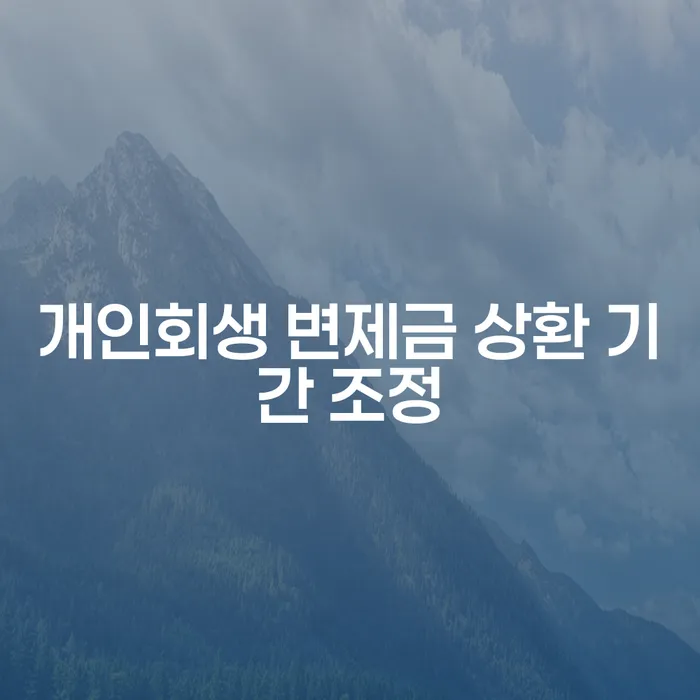 개인회생 변제금 상환 기간을 어떻게 조정할 수 있을까요?