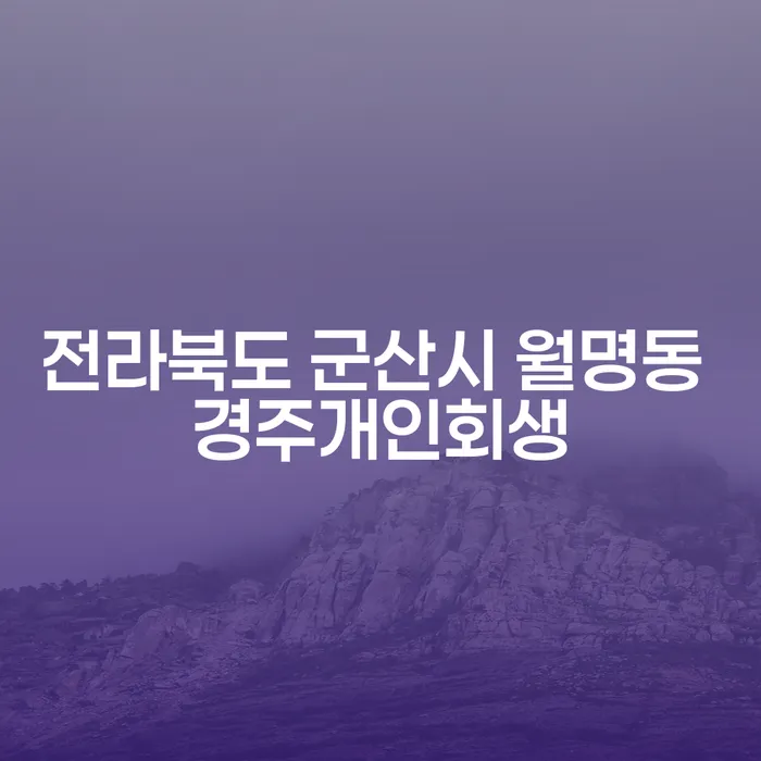 전라북도 군산시 월명동에서 경주개인회생을 어떻게 준비해야 할까요?