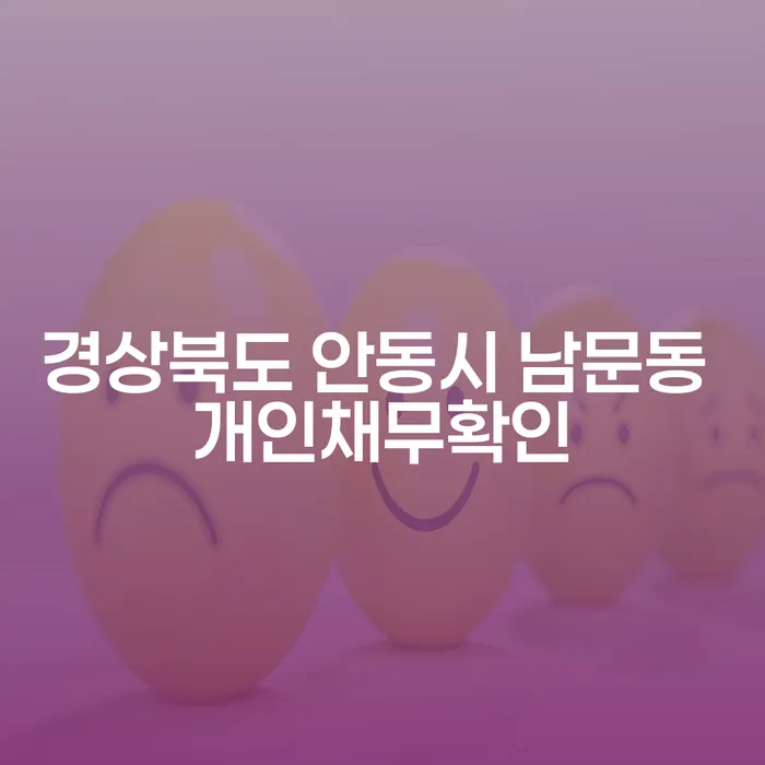 경상북도 안동시 남문동에서 개인채무확인을 어떻게 시작할 수 있을까요?