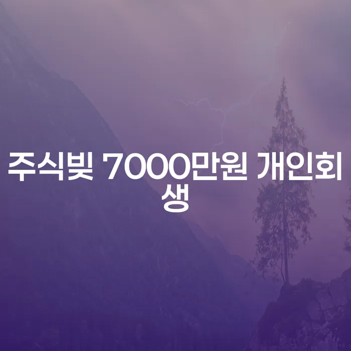 주식빚 7000만원 개인회생, 청주시에서 어떻게 해결할 수 있을까요?